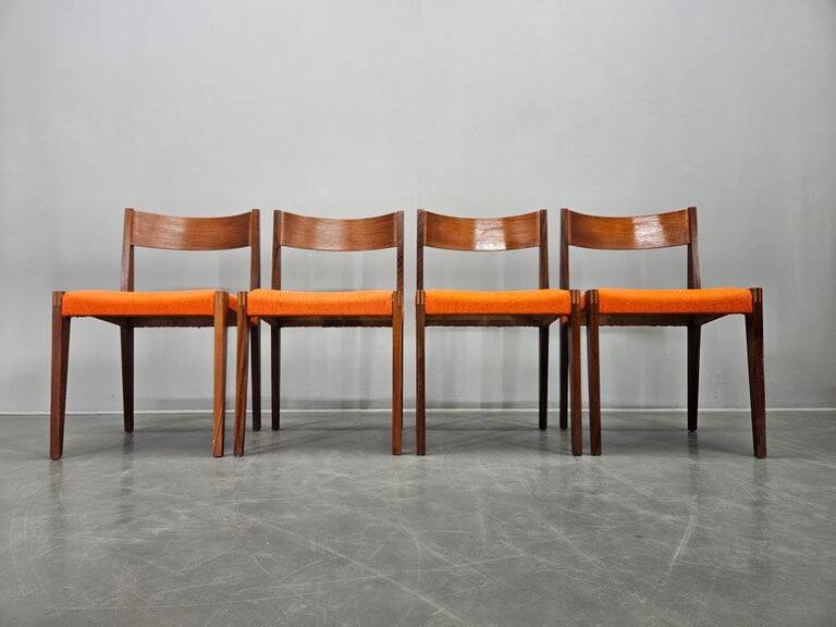 Set of Four Rare Teak PIA Chairs by Poul Cadovius, Girsberger, Denmark, 1960s