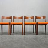 Set of Four Rare Teak PIA Chairs by Poul Cadovius, Girsberger, Denmark, 1960s