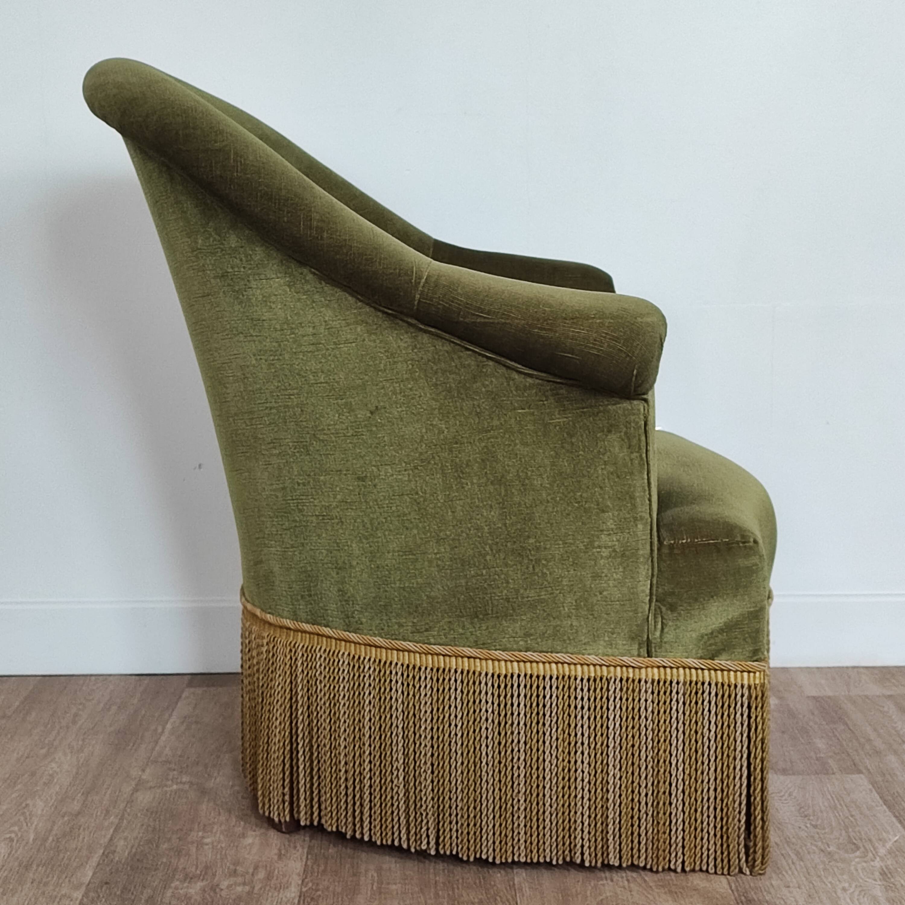 Pair of velvet toad armchairs