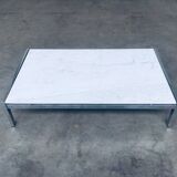 Postmodern Italian Carrara Marble Low Coffee Table, 1970s