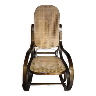 Rocking chair in wood and corrugation