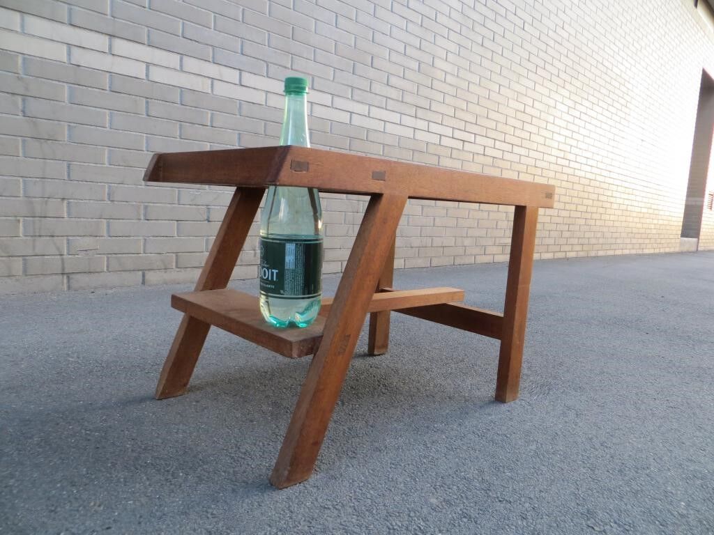 Scandinavian side table in solid teak