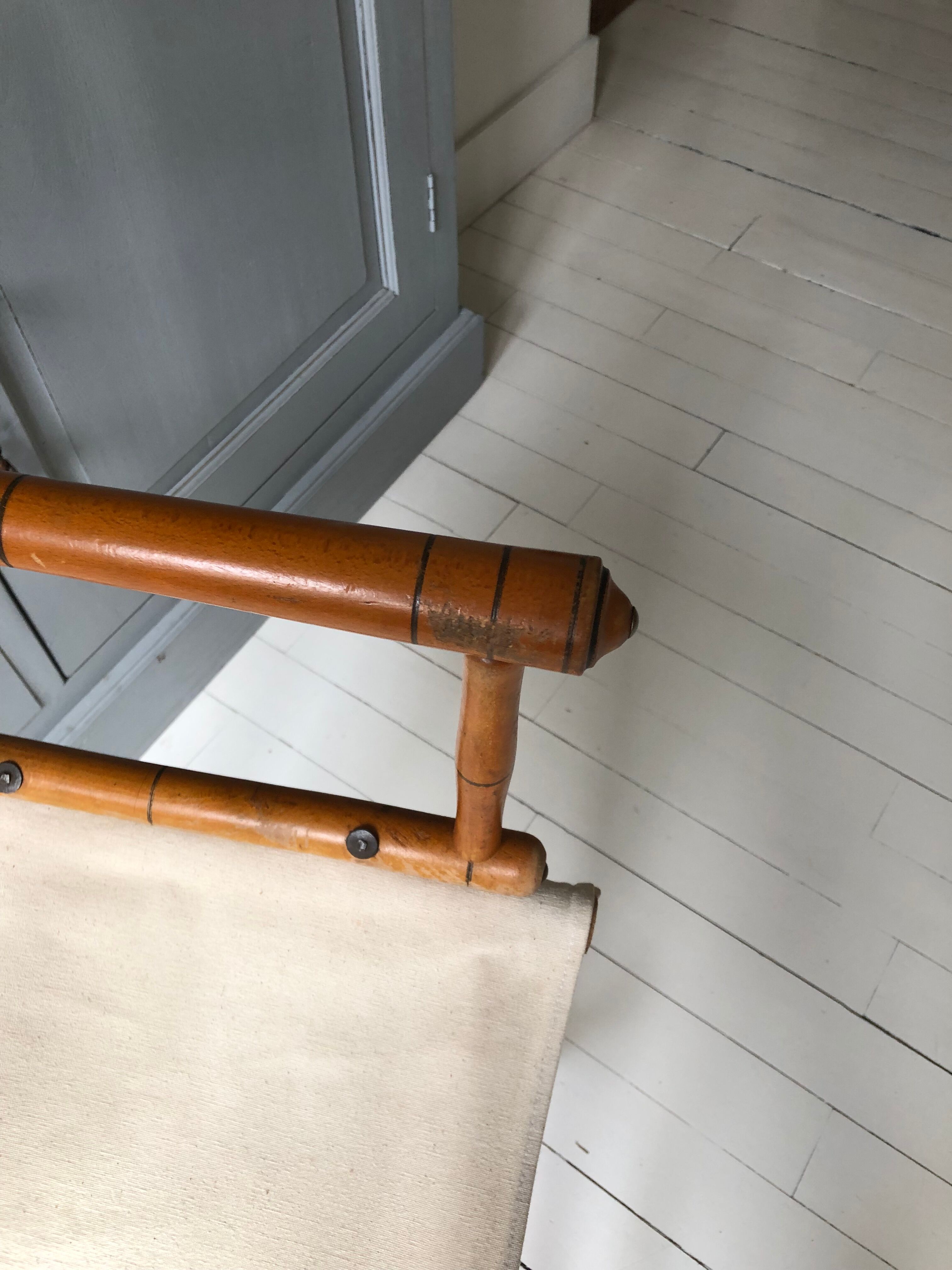 Former director's side chair in wood and canvas