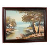 Small landscape painting in oil on panel.
