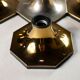 Suite of 11 octagonal brass sconces by Motoko Ishii