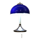 Vintage blue acrylic and chrome mushroom Table Lamp - Germany Space Age