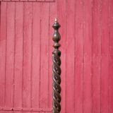 Wooden floor lamp, turned wooden floor lamp, large vintage wooden lamp base