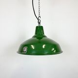 Industrial Green Enamel Factory Lamp from Benjamin, 1960s