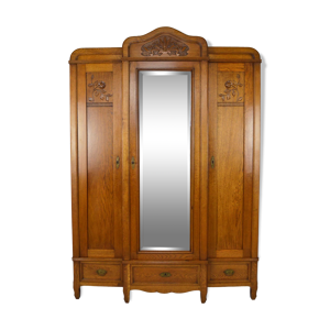 Armoire Art Nouveau en chêne massif