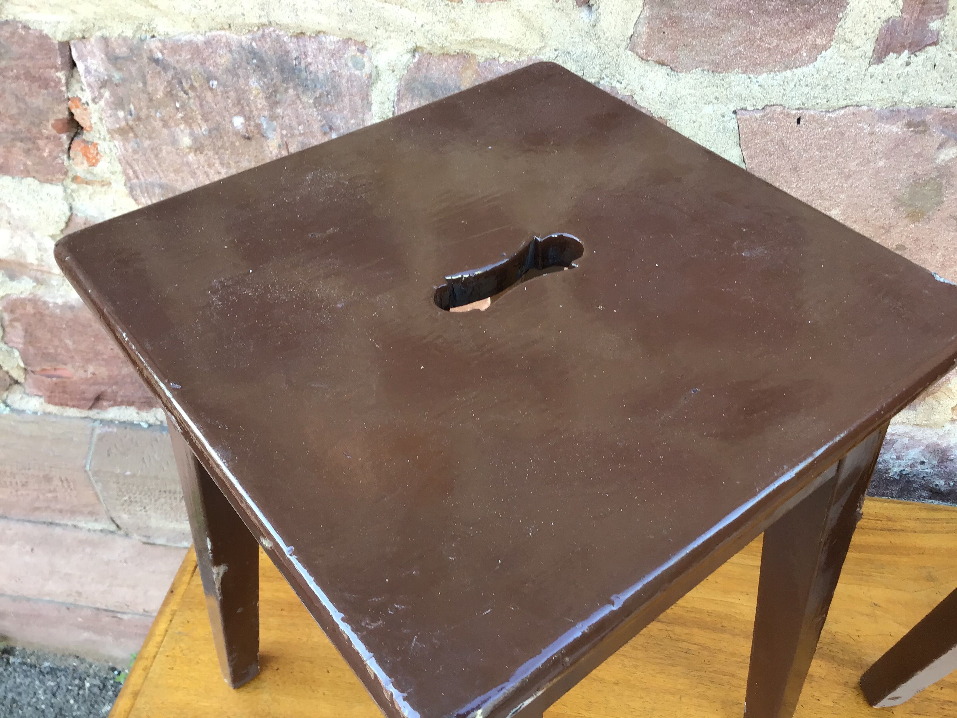 Vintage rustic farm stool