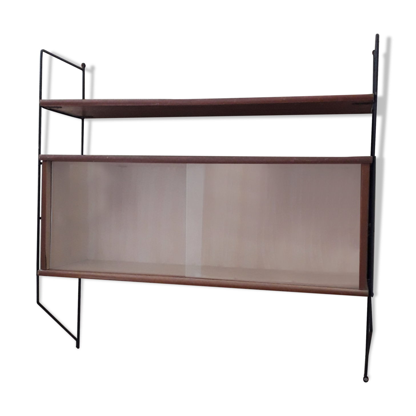 Wooden and metal shelf circa 1960