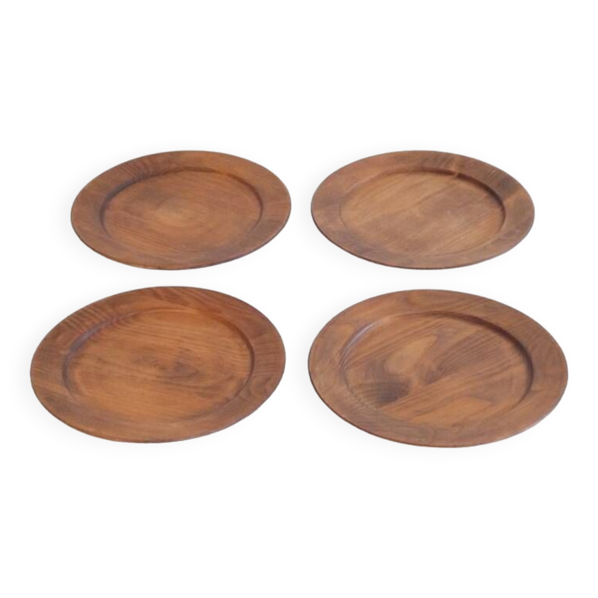 Lot d'assiettes sacndinave en bois 1960