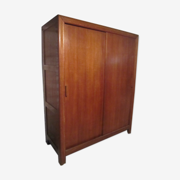 Armoire penderie vintage en chêne massif