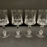 4 verres à pied en cristal taillé