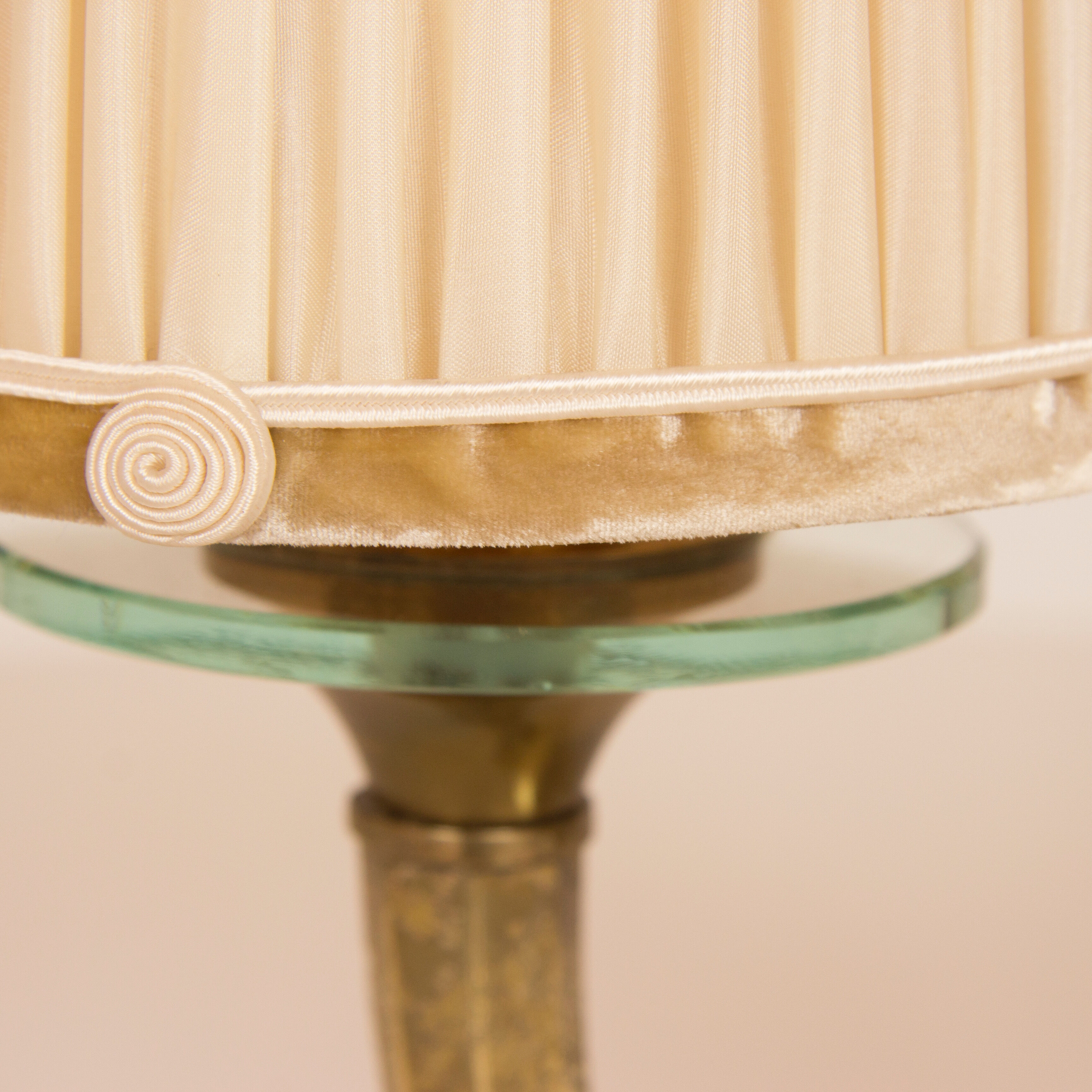 Pair of gilt bronze genet et michon lamps with original shades