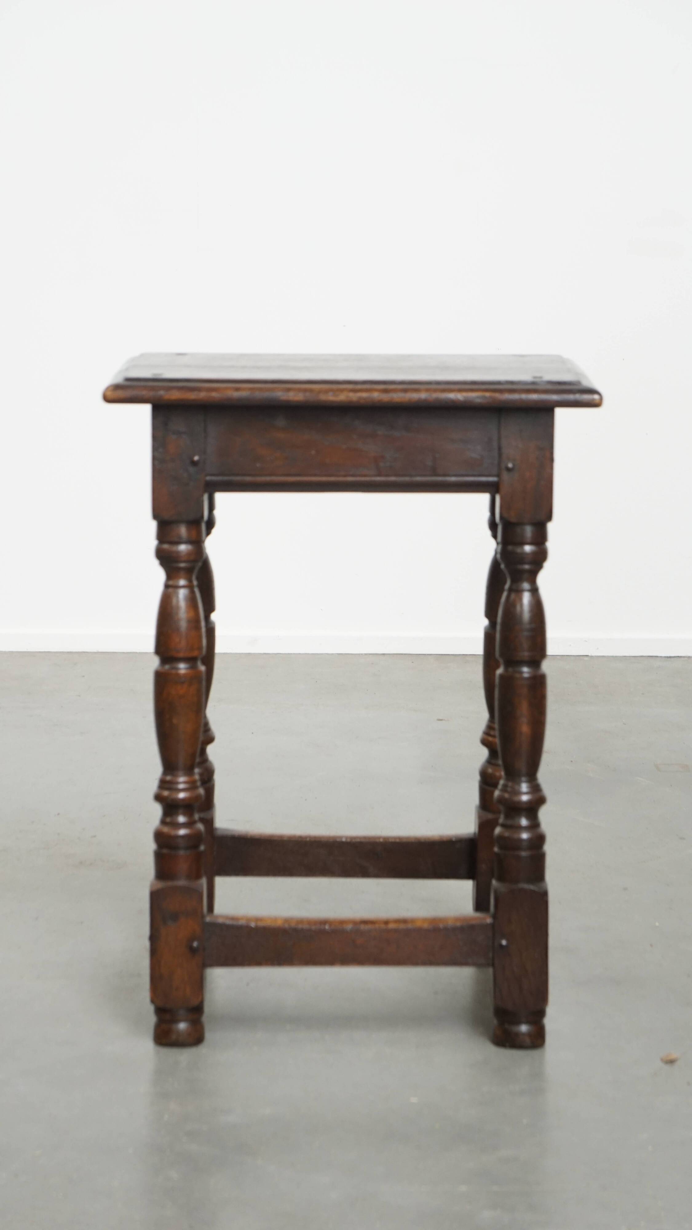 Antique English Stool / Joint Stool / Side Table from the 18th Century