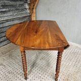 Antique round table drop-leaf table 125 cm walnut