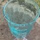 Set of 4 large wine glasses in blown and bubbled glass, green, wine color