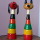 Wooden cat and dog stack toys