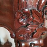 Console bois sculpté et marbre