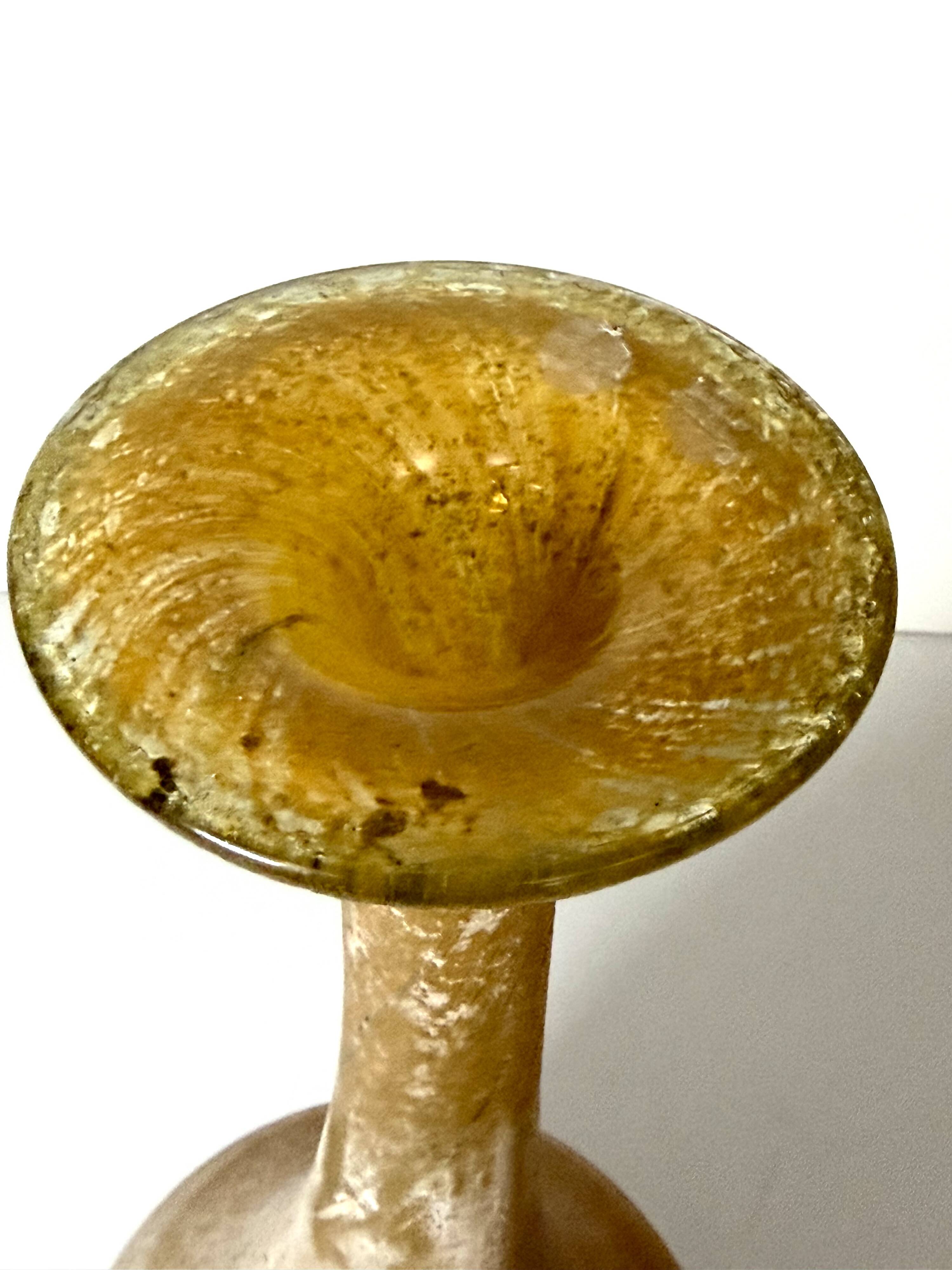 Black and Yellow Scavo Glass Bottle Vase attr. to Gino Cenedese, Italy