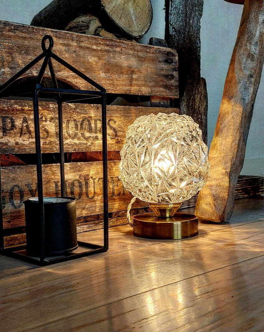 Vintage chiseled glass lamp