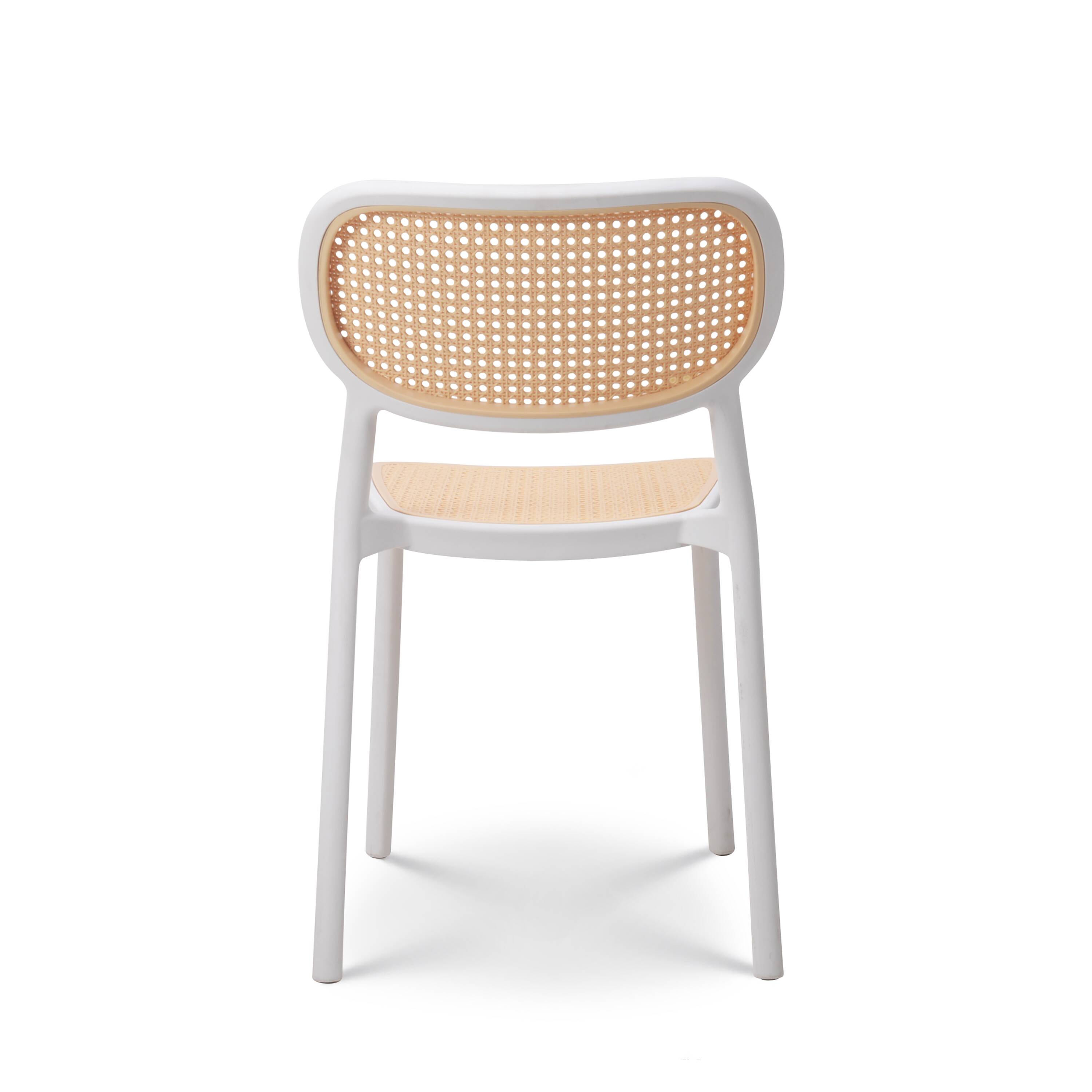 White chair with retro cane look