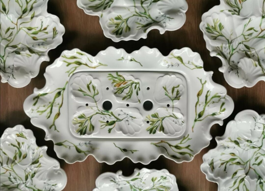 Limoges porcelain oyster service