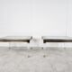 Vintage lucite and brass side tables, 1980s