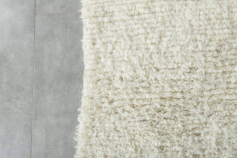 Abstract Moroccan rug, yellow and white, 150/250