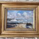 Oil Painting on Wood - Marine Seaside Cliffs of Dover signed Clémond?