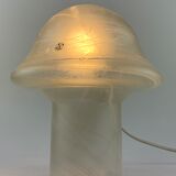 White clear glass peill and putzler mushroom table lamp