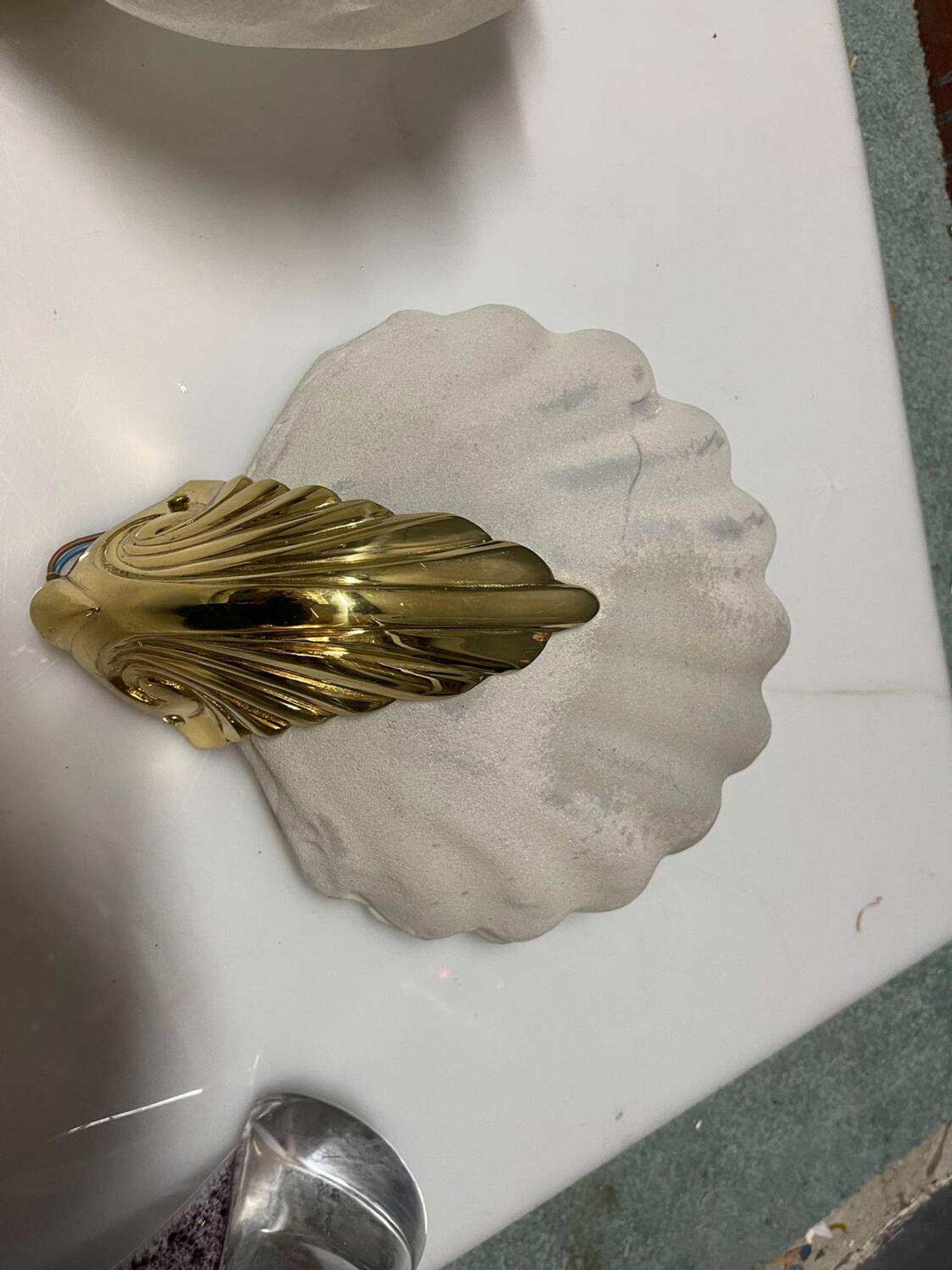 Appliques en verre de Murano en forme de coquillage, ensemble de 2