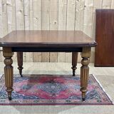 Table Victorienne à manivelle en acajou du XIXème avec 1 allonge