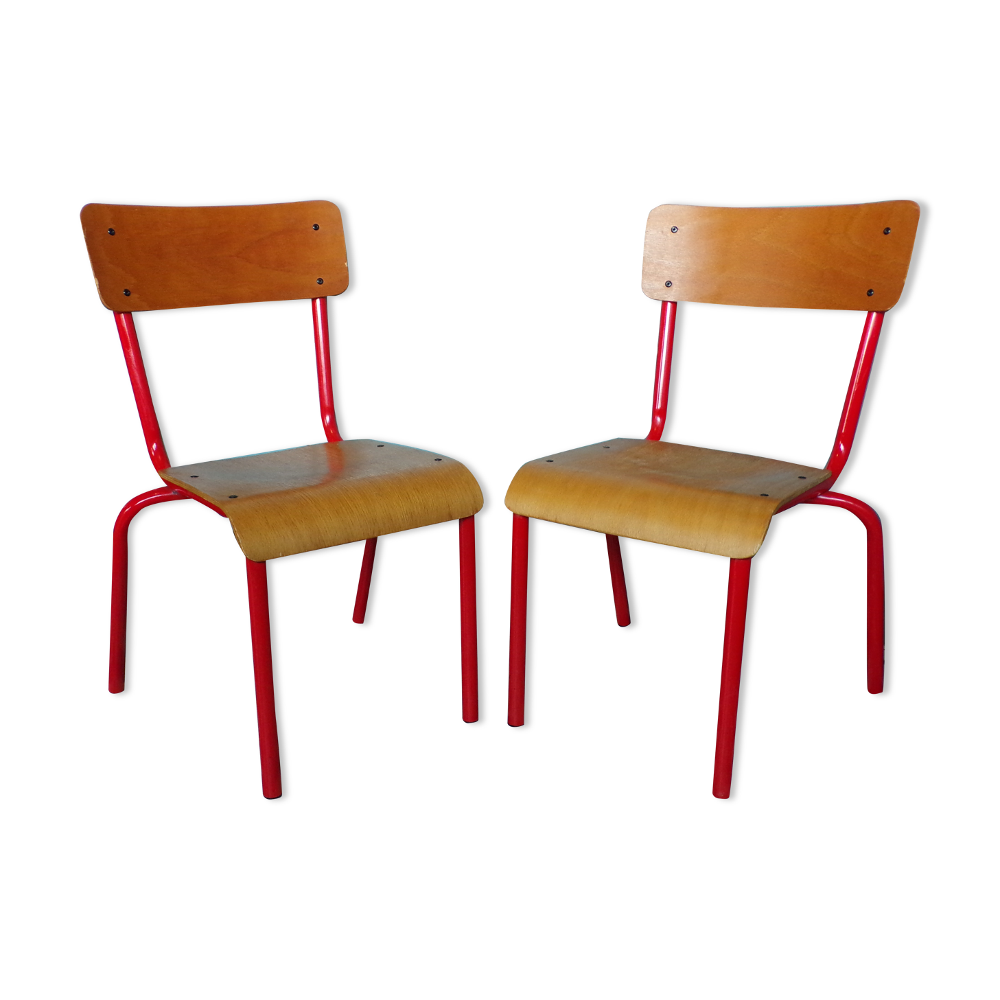 Paire de chaises d'école enfant vintage