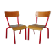 Paire de chaises d'école enfant vintage