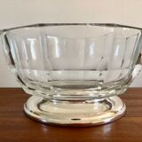 Italian salad bowl crystal silver 1970
