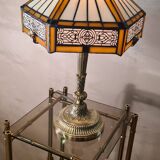 solid bronze lamp france 1960 tyffany style lampshade very beautiful 50x25 elec ok