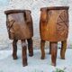 Pair of antique brutalist planters, Savoyard folk art