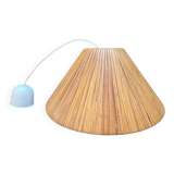 Vintage wicker or rattan conical pendant light from the 70s and 80s, bohemian chic