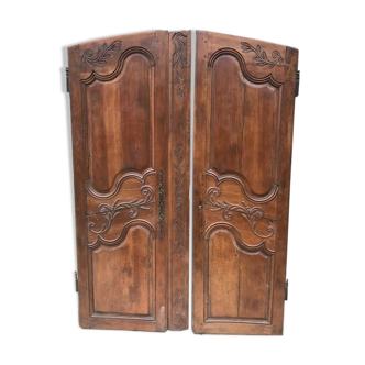 2 old solid wood doors