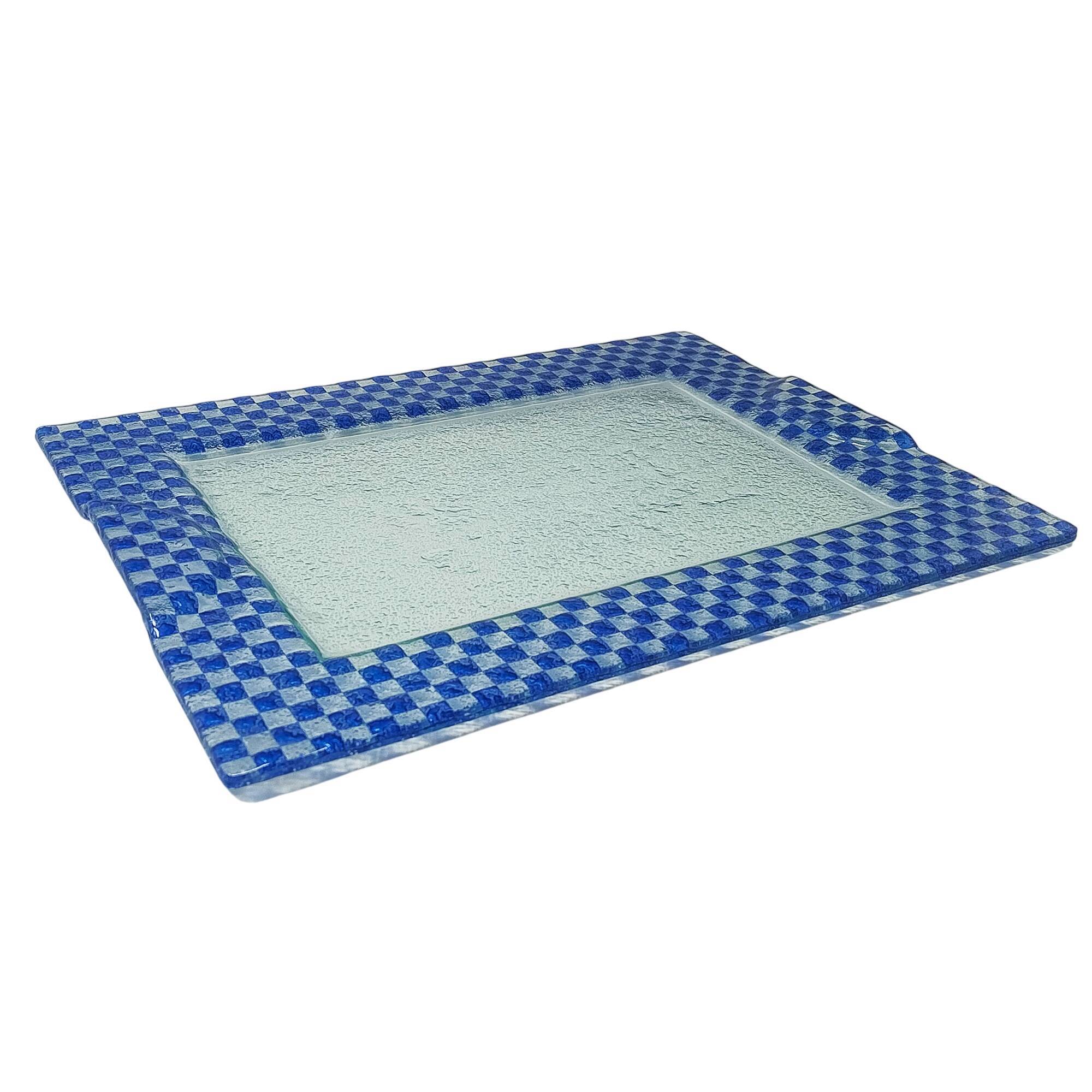 1970s Astonishing Italian tray by Albatros in Murano glass.
