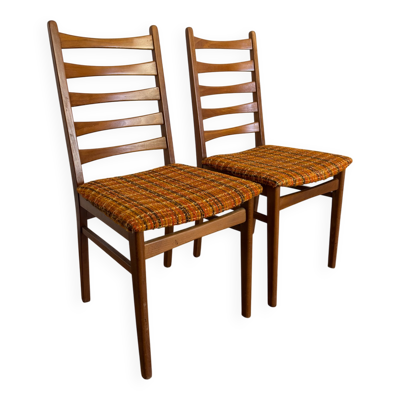 Paire de chaises scandinaves, années 60-70