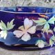 Old planter enamelled floral decoration