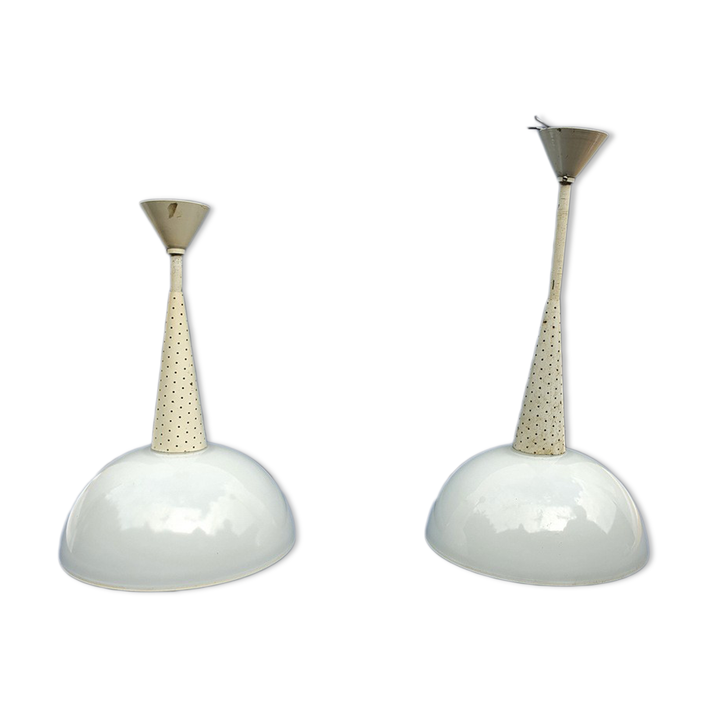 2 Vintage pendant lamps Holophane 1960