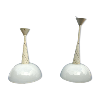 2 Vintage pendant lamps Holophane 1960