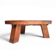 Brutalist oak coffee table / heavy weight 75 kg / 1960s