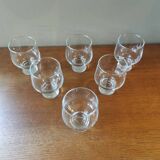 6 verres à pied vintage 70 empilables