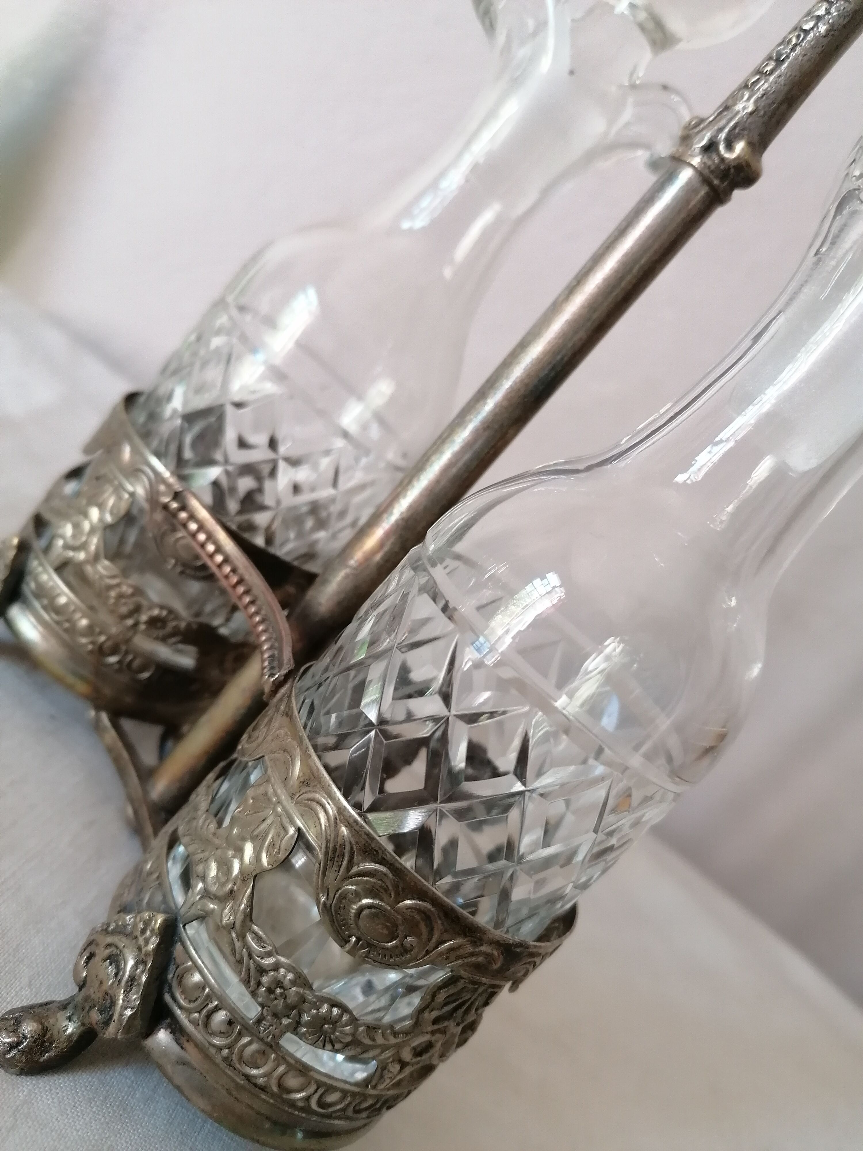 Servant with crystal bottles