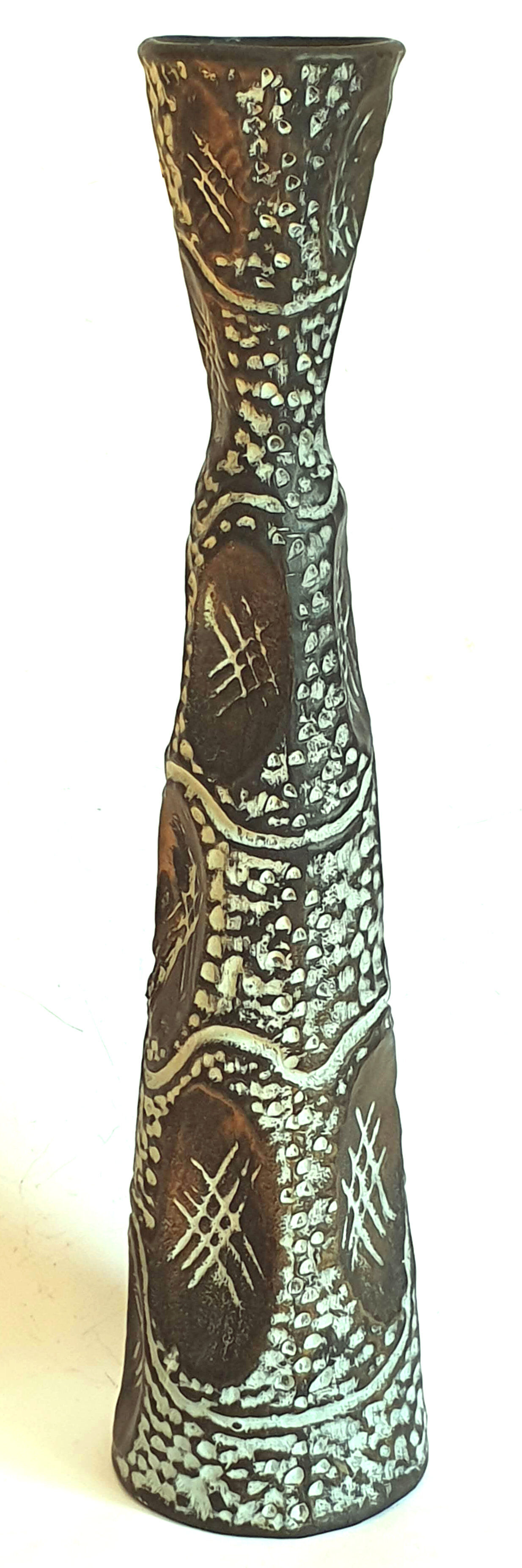 Vase vallauris black and gold